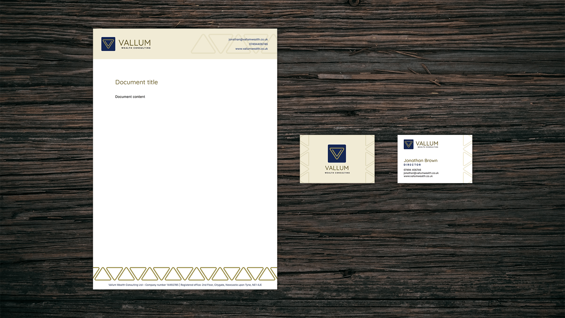 Vallum Branding on Document/Business Card Vallum Branding on Document/Business Card