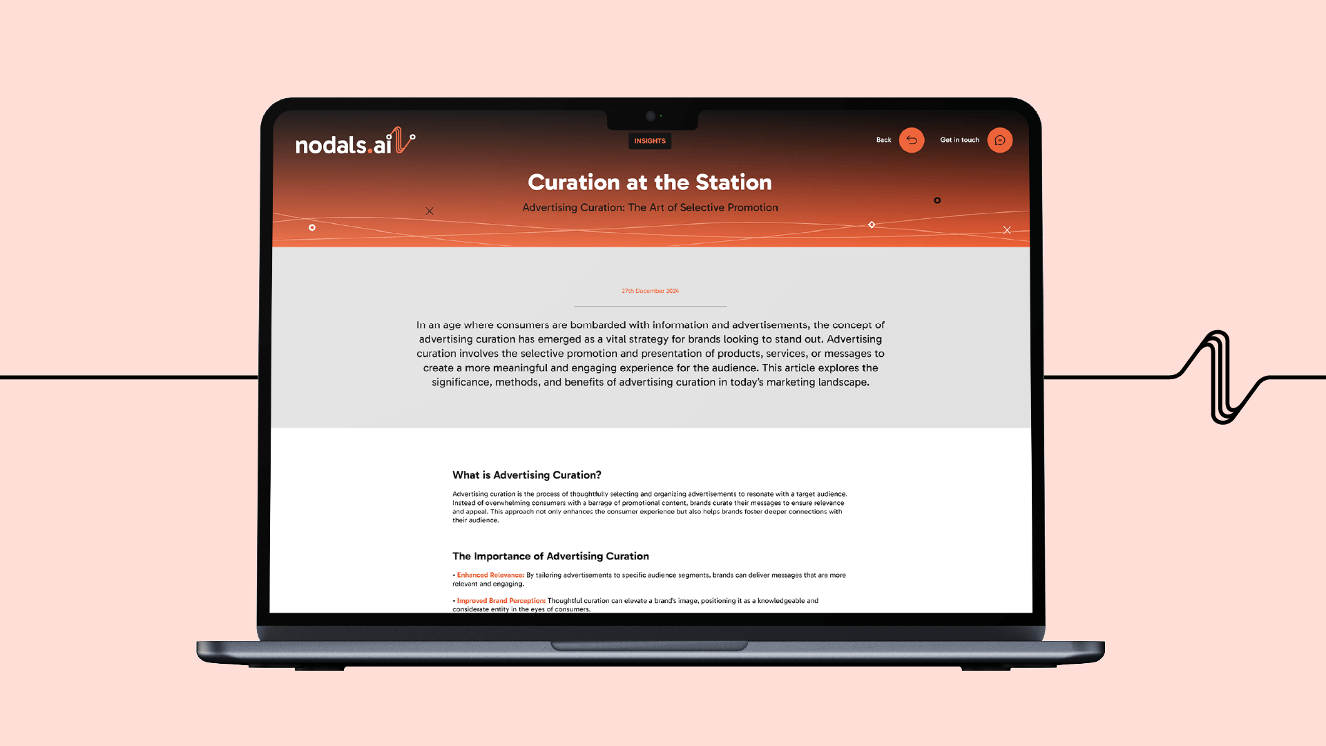 Nodals Website Design on Laptop