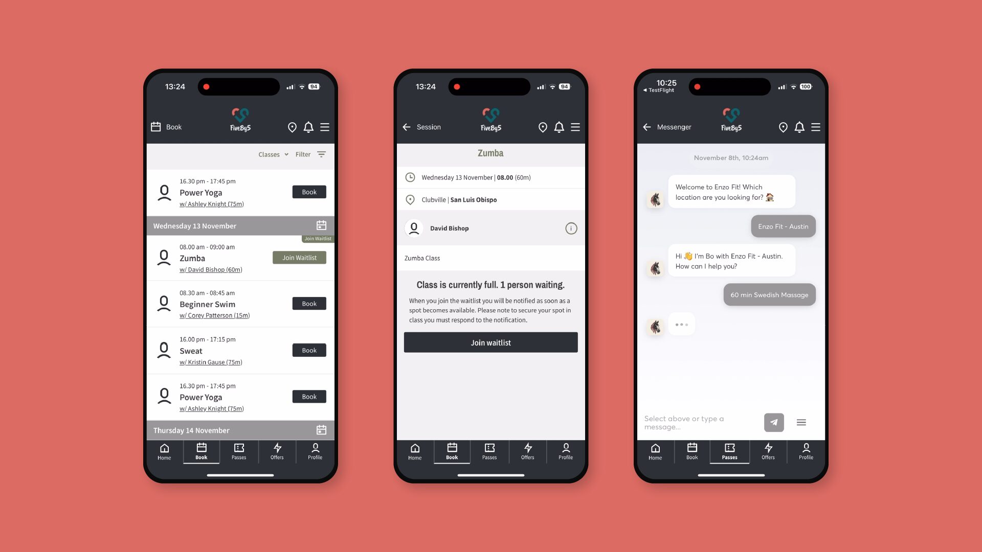 Fiveby5 App Screens Fiveby5 App Screens