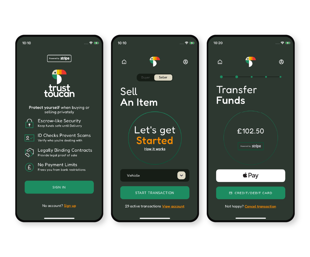 Trust Toucan App Screens Trust Toucan App Screens