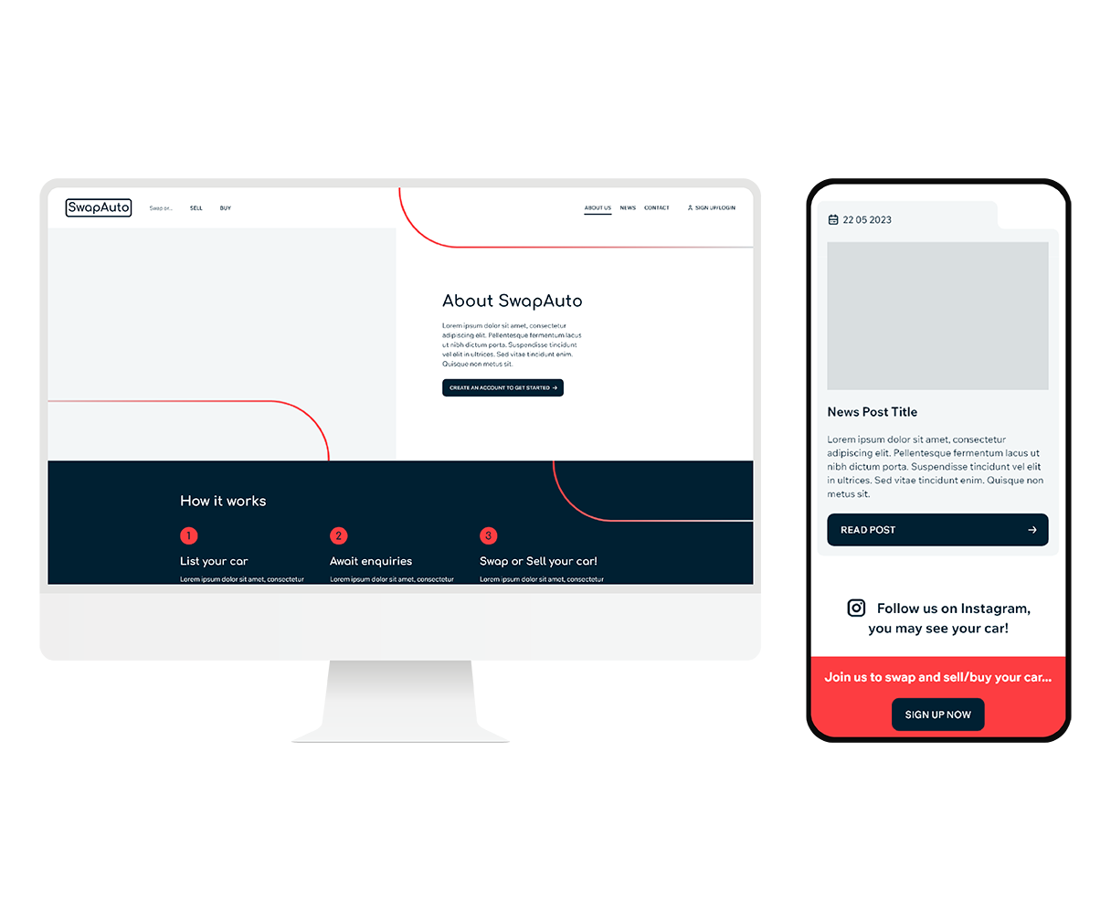 SwapAuto - Wireframing SwapAuto - Wireframing